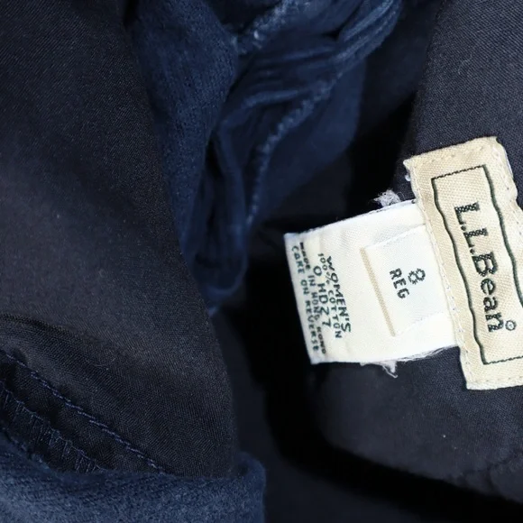 Vintage‎ L.L. Bean Corduroy Pants Womens 8 reg Pleated Front High Rise Navy Blue - Picture 8 of 9